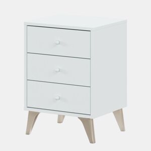 Mesa de cabeceira 3 gavetas aglomerado branco 56x40x33,5cm