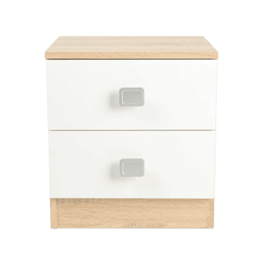 Mesa de cabeceira Kamik Carvalho nórdico - Branco 39,5 x 44 x 33,5 cm