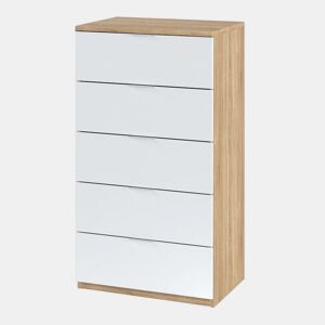 Cómoda Luca Artik White (Branco mate) - Carvalho canadiano 60 x 110 x 40 cm