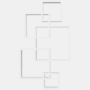 HOMCOM Estante de Parede com 5 Cubos Estante Flutuante de Madeira para Sala de Estar Dormitório Entrada Estúdio Estilo Moderno 49,5x10,2x86cm Branco