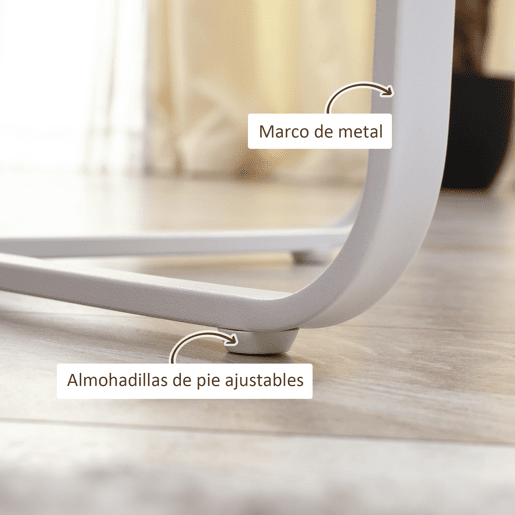 HOMCOM Conjunto de 2 Mesas de Centro Ø65x32cm e Ø45x26cm Mesas de Sala de Estar Redondas com Bancada de Madeira e Pés de Metal para Dormitório Madeira e Branco