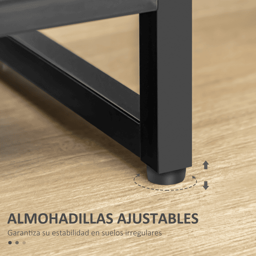 HOMCOM Mesa de Cabeceira com 1 Gaveta de Tecido Dobrável e Prateleira Aberta Mesa Auxiliar para Escritório Dormitório Estilo Industrial Anti-Tombo 45x40x50,5cm Marrom Rústico