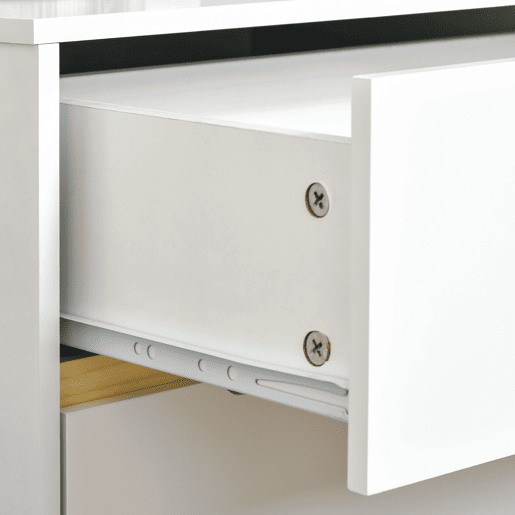 HOMCOM Mesa de Cabeceira com 2 Gavetas e Pés de Madeira Mesa de Cabeceira para Dormitório Escritório Estilo Moderno 50x40x50,5cm Branco