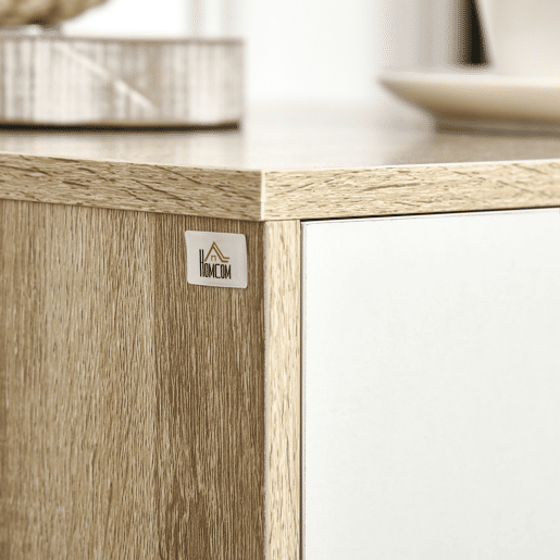 HOMCOM Mesa de Cabeceira com 3 Gavetas Mesa de Cabeceira para Dormitório Sala de Estar Estilo Moderno Anti-Tombo 40x35x68,5cm Madeira e Branco