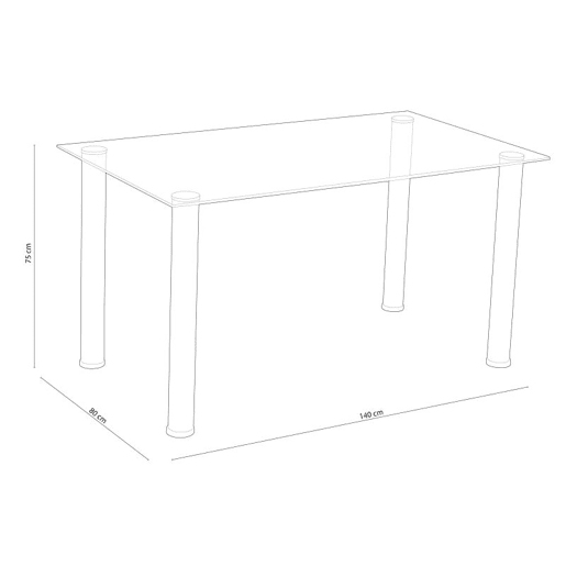 Mesa de jantar Yuri Preto 140 x 75 x 80 cm