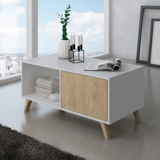 Mesa de centro de vento Branco - Puccini 91,5 x 45 x 49,6 cm