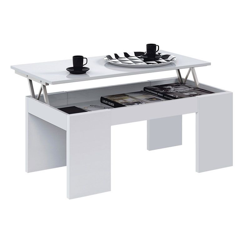 Mesa de centro elevable kendra blanco 100 x 43–55 x 50 cm