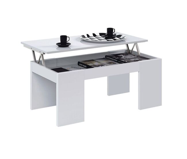 Mesa de centro elevable Kendra Blanco 100 x 43–55 x 50 cm