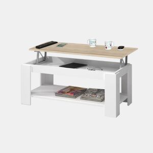 Mesa de centro elevatória Ambit Artik White (Branco mate) - Carvalho canadiano 100 x 43u201354 x 50cm cm