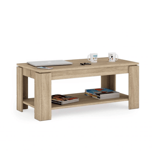 Mesa de centro elevatória Ambit Carvalho canadiano 100 x 43u201354 x 50cm cm Mesa de centro elevatória Ambit Carvalho canadiano 100 x 43u201354 x 50cm cm