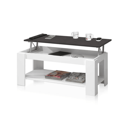 Mesa de centro elevatória Ambit Artik Branco (Branco mate) - Ferrugem 100 x 43u201354 x 50cm cm