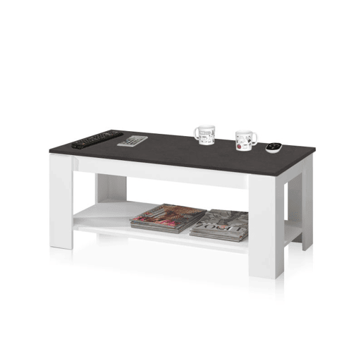 Mesa de centro elevatória Ambit Artik Branco (Branco mate) - Ferrugem 100 x 43u201354 x 50cm cm
