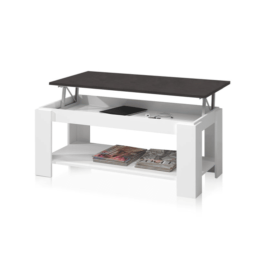 Mesa de centro elevatória Ambit Artik Branco (Branco mate) - Ferrugem 100 x 43u201354 x 50cm cm