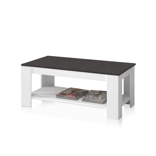 Mesa de centro elevatória Ambit Artik Branco (Branco mate) - Ferrugem 100 x 43u201354 x 50cm cm