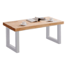 Mesa de centro elevatória Loft Carvalho selvagem - Branco 120 x 47,5 x 60 cm
