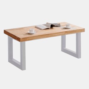 Mesa de centro elevatória Loft Carvalho selvagem - Branco 120 x 47,5 x 60 cm