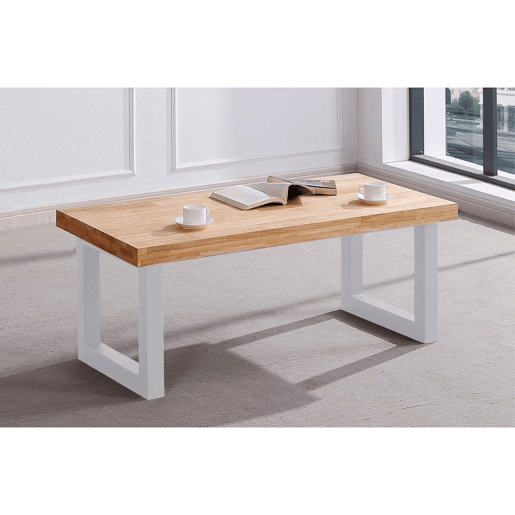 Mesa de centro elevatória Loft Carvalho selvagem - Branco 120 x 47,5 x 60 cm