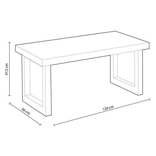 Mesa de centro elevatória Loft Carvalho selvagem - Branco 120 x 47,5 x 60 cm