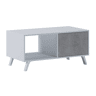 Mesa de centro de vento Branco mate - Cinzento cimento 91,5 x 45 x 49,6 cm