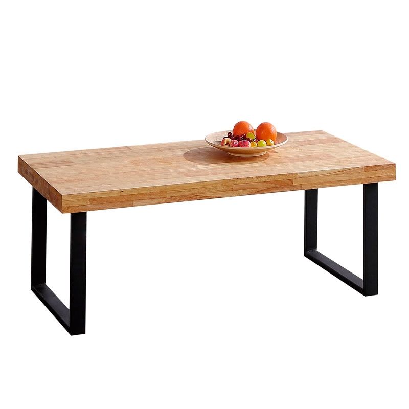 Mesa de centro natural roble salvaje - negro 120 x 43,5 x 60 cm