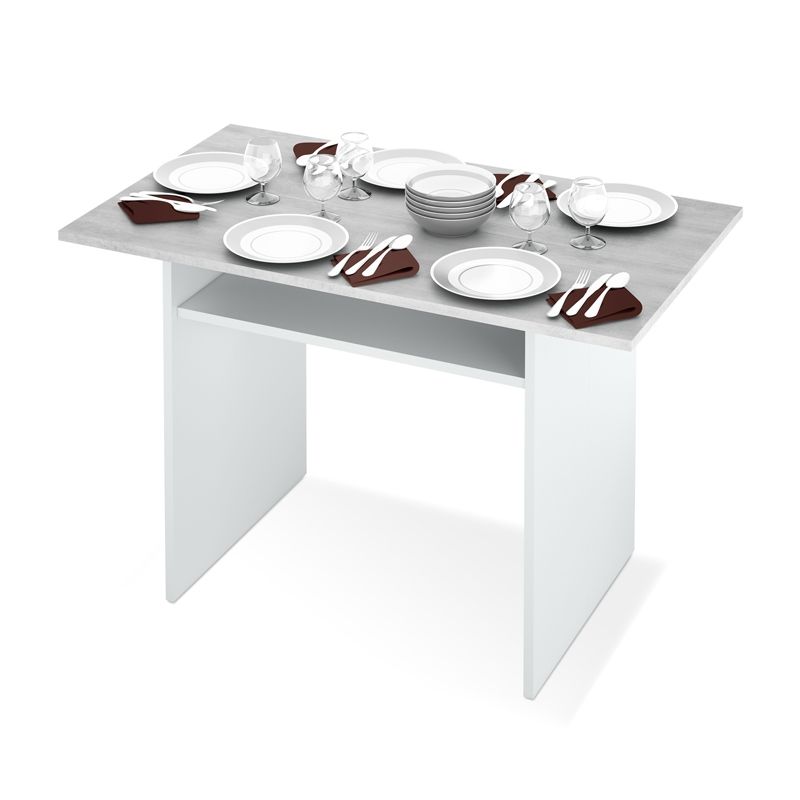 Mesa consola extensible tavolo blanco artik (blanco mate) - gris cemento 120 x 77–73,5 x 70–35 cm