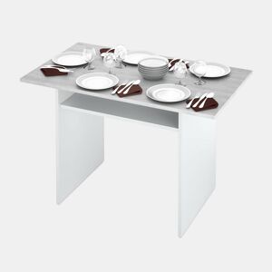 Mesa de consola extensível Tavolo Blanco Artik (Blanco Mate) - Gris Cemento 120 x 77u201373,5 x 70u201335cm cm