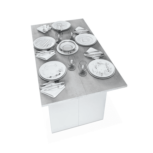 Mesa de consola extensÃvel Tavolo Blanco Artik (Blanco Mate) - Gris Cemento 120 x 77u201373,5 x 70u201335cm cm Mesa de consola extensÃvel Tavolo Blanco Artik (Blanco Mate) - Gris Cemento 120 x 77u201373,5 x 70u201335cm cm