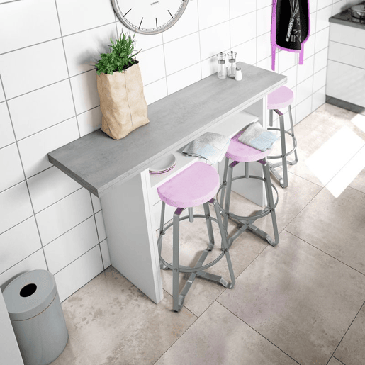 Mesa de consola extensÃvel Tavolo Blanco Artik (Blanco Mate) - Gris Cemento 120 x 77u201373,5 x 70u201335cm cm Mesa de consola extensÃvel Tavolo Blanco Artik (Blanco Mate) - Gris Cemento 120 x 77u201373,5 x 70u201335cm cm