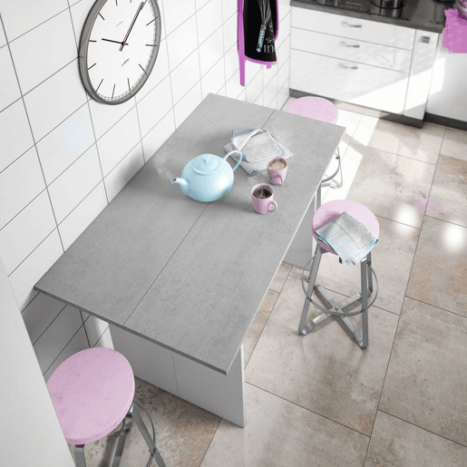 Mesa de consola extensÃvel Tavolo Blanco Artik (Blanco Mate) - Gris Cemento 120 x 77u201373,5 x 70u201335cm cm Mesa de consola extensÃvel Tavolo Blanco Artik (Blanco Mate) - Gris Cemento 120 x 77u201373,5 x 70u201335cm cm