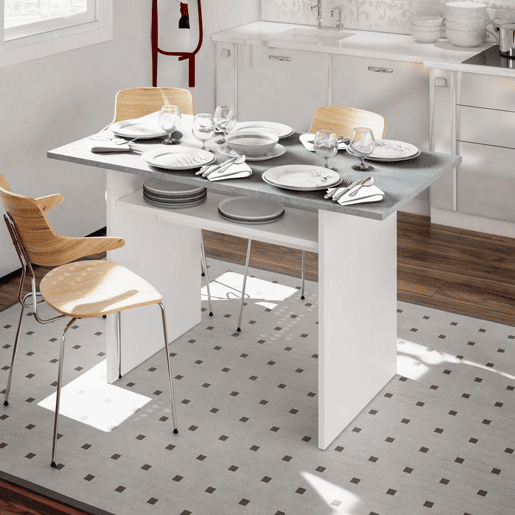Mesa de consola extensÃvel Tavolo Blanco Artik (Blanco Mate) - Gris Cemento 120 x 77u201373,5 x 70u201335cm cm Mesa de consola extensÃvel Tavolo Blanco Artik (Blanco Mate) - Gris Cemento 120 x 77u201373,5 x 70u201335cm cm