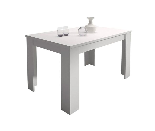 Mesa de comedor extensible en blanco 138-198x88 cm Corfu Blanco 138 x 76 x 88 cm