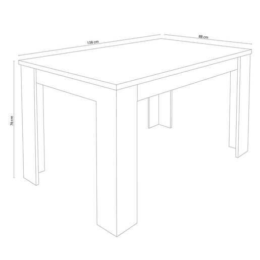 Mesa de jantar extensível Corfu Branco 138 x 76 x 88 cm