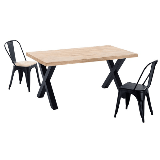 Mesa de jantar X-Loft 160 Carvalho selvagem - Preto 160x90 cm