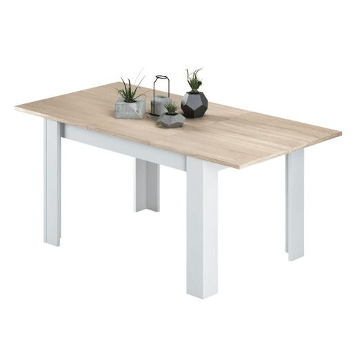 Mesa de jantar extensível Kendra 123 Artik White (Branco mate) - Carvalho canadiano 123u2013173 x 78 x 75cm cm