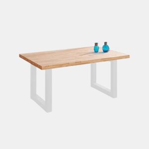 Mesa de jantar Loft 160 Carvalho selvagem - Branco 160x100 cm