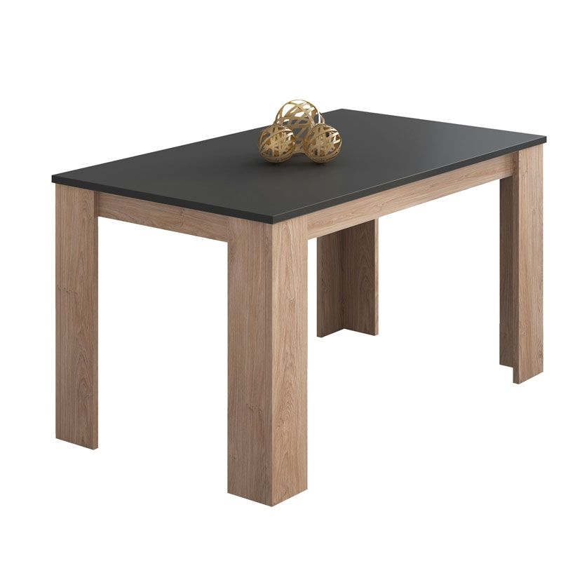 Mesa de comedor berta 140 roble - grafito 140 x 75 x 80 cm