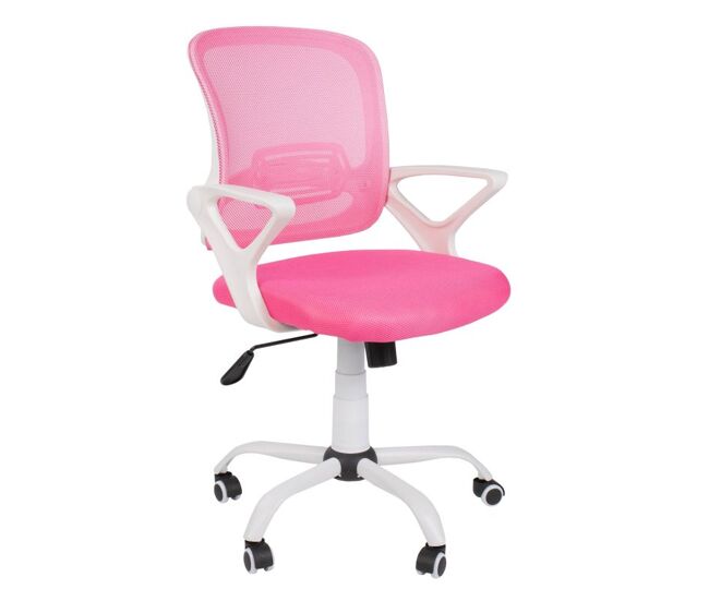 Silla de oficina con refuerzo lumbar en rosa claro 91-100x61 cm brisa rosa claro 61 x 91–100 x 61 cm