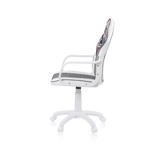Cadeira para jogos DRW Autocolante - Branco - Cinzento DRW 46,5 x 98-108 x 46cm cm
