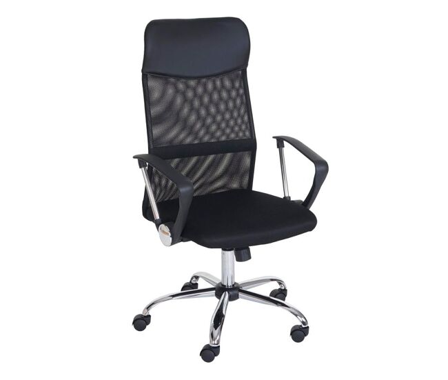 Silla de oficina con asiento transpirable en negro 112-122x60 cm coach negro 60 x 112a122 x 60 cm