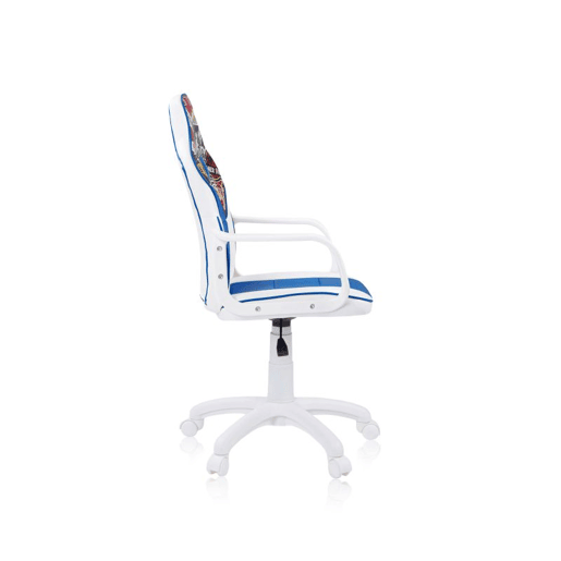 Cadeira para jogos DRW Autocolante Branco Azul DRW 46,5 x 98-108 x 46cm cm