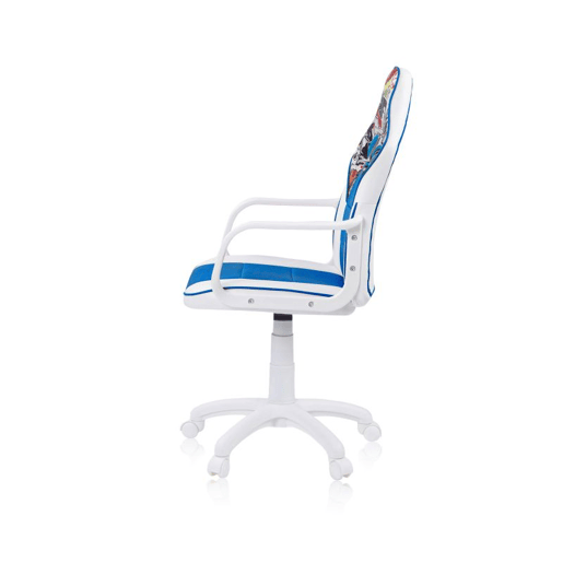 Cadeira para jogos DRW Autocolante Branco Azul DRW 46,5 x 98-108 x 46cm cm