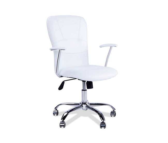 Silla de oficina con altura regulable en blanco 94-106x58 cm maggie blanco 58 x 106 x 55 cm