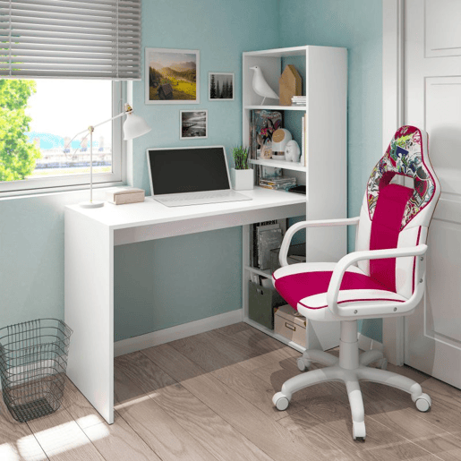 Cadeira para jogos DRW Autocolante - Branco - Rosa DRW 46,5 x 98-108 x 46cm cm