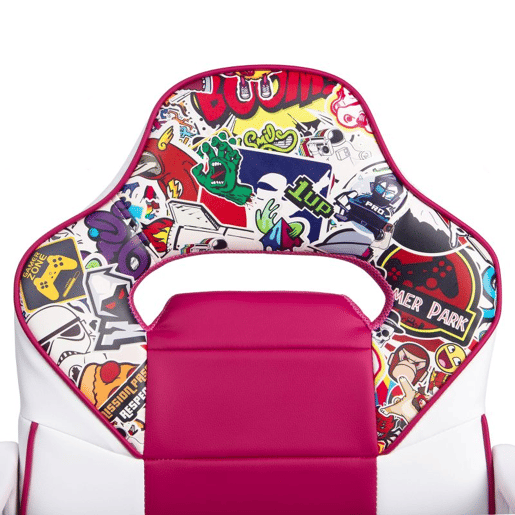 Cadeira para jogos DRW Autocolante - Branco - Rosa DRW 46,5 x 98-108 x 46cm cm