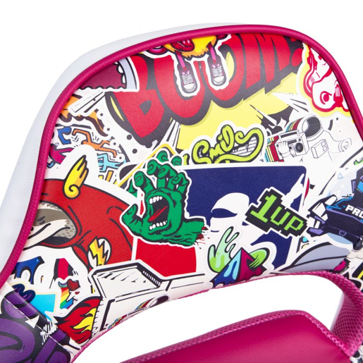 Cadeira para jogos DRW Autocolante - Branco - Rosa DRW 46,5 x 98-108 x 46cm cm
