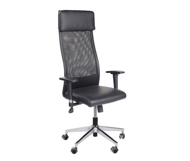 Silla de oficina con respaldo transpirable en negro 120-128x65 cm airflow negro 65 x 120a128 x 65 cm