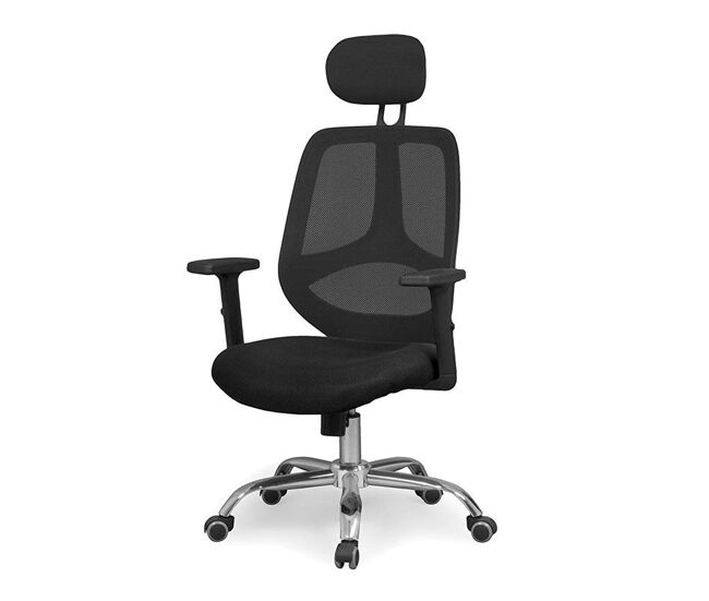Silla de oficina con respaldo transpirable en negro 116-126x45 cm soul negro 62,5 x 114–122 x 59 cm