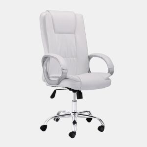 Cadeira de escritório Atlas Branco 68 x 114u2013122 x 64 cm