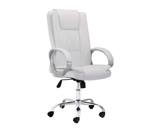 Silla de oficina de alto confort en blanco 114-122x68 cm atlas blanco 68 x 114–122 x 64 cm