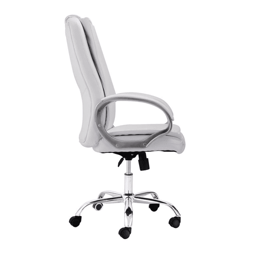 Cadeira de escritório Atlas Branco 68 x 114u2013122 x 64 cm